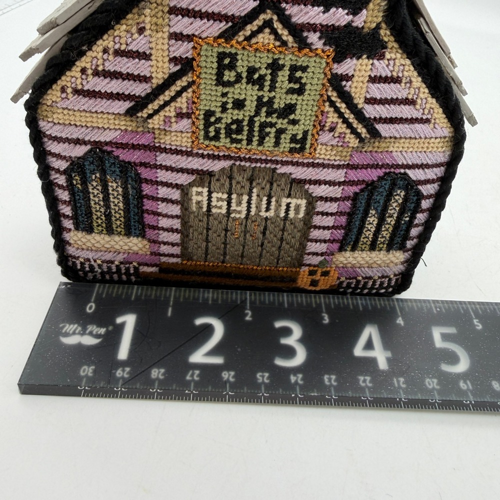 Halloween Melissa Shirley Bats in the Belfry Asylum finished needlepoint decor - Picture 11 of 12